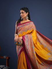 Digital Printed Art Silk Unstitched Suit With Pant & Dupatta