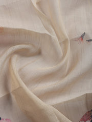 Printed, Linen Blend Unstitched Suit With Pant & Dupatta