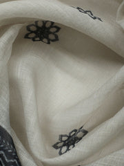 Embroidered Linen Blend Unstitched Suit With Pant Dupatta