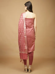 Woven Chanderi Unstitched Suit Piece With Dupatta