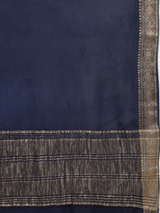 Plain Zari Border Crepe Saree