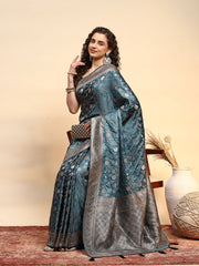 Embroidered Satin Saree