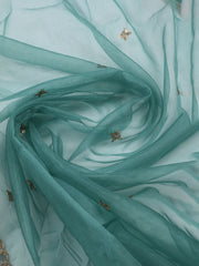 Neck Embroidered Chanderi Unstitched Suit With Dupatta