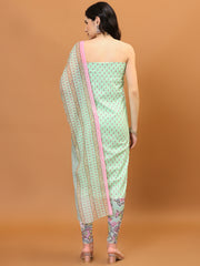 Printed Cotton Unstitched Suit Piece With Dupatta