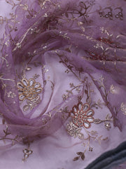 Embroidered Organza Unstitched Suit With Dupatta