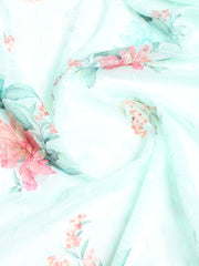 Chikan Work Georgette Unstitched Suit With Dupatta