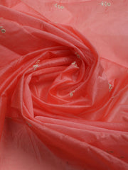 Embroidered Chanderi Unstitched Kurta With Pant & Dupatta