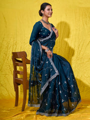 Embroidered Chiffon Saree