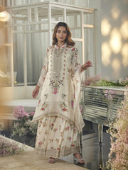 Embellished Silk Blend Kaftaan With Sharara