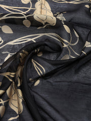 Printed Chanderi Unstitched Suit With Pant & Dupatta