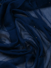 Woven Design Chanderi Teal Blue Unstitched Suit With Pant & Dupatta