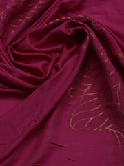 Neck Embroidered Chanderi Unstitched Suit With Dupatta