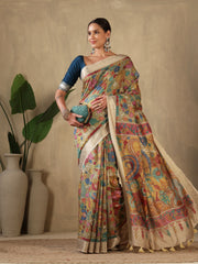 Printed Tussar Saree