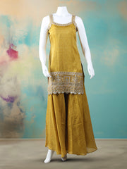 Woven Design Tissue Stitched Kurta With Pant & Dupatta