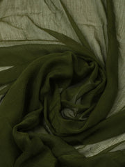 Embroidered Chanderi Mehndi Unstitched Suit With Pant & Dupatta