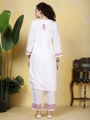 Printed Cotton Blend Kurta With Pants