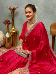 Stone Embroidered Chinon Saree