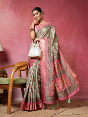 Printed Art-Tusser Saree