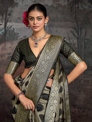 Check Printed Art Silk Saree