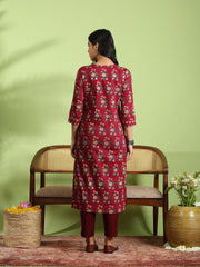 Floral Printed Cotton Blend Kurta