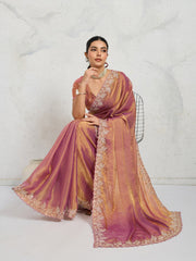 Embroidered Chiffon Saree
