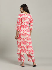 Printed Cotton Blend Kurta With Pants