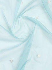 Neck Embroidered Chanderi Unstitched Suit With Dupatta