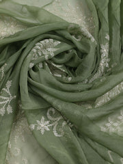 Embroidered Organza Unstitched Suit With Dupatta