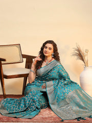 Woven Design Satin Saree