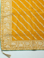 Woven Design Chanderi Unstitched Suit With Pant & Dupatta