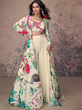 Printed Crepe Suit With Pant & Dupatta