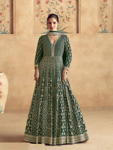 Embroidered Georgette Kurta With Pants & Dupatta