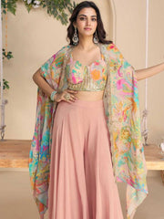 Printed Chinon Kurta With Pants & Dupatta