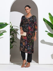 Printed Cotton Blend Kurta With Pant