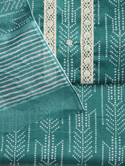 Printed Cotton Blend Unstitched Suit With Dupatta