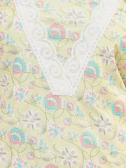 Printed Cotton Blend Unstitched Suit With Dupatta