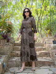 Printed Cotton Blend Dress