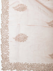 Stone Embellished Organza Beige Saree