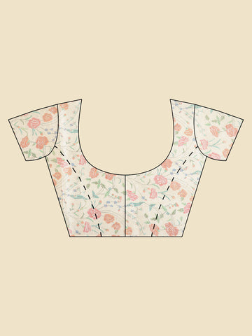 Digital Floral Printed & Woven Handloom Saree