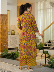 Printed Cotton Blend Kurta With Pants & Dupatta
