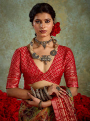 Abstract Print Georgette Saree