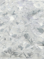 Sequence Embroidery Net Saree