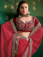 Bandhani Print Georgette Saree