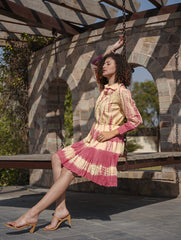 Printed Cotton Blend Dress