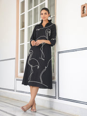 Plain Cotton Blend Dress