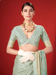 Zari Border Georgette Saree