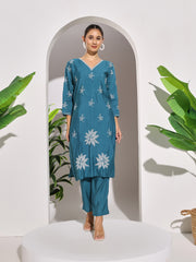Digital Printed Muslin Kurta With Pants