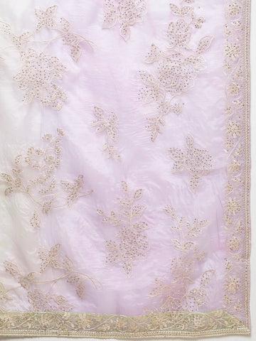 Floral Embroidery Organza Unstitched Suit Piece With Dupatta