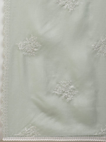 Embroidery Kota Cotton Unstitched Suit Piece With Dupatta