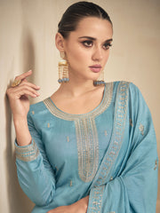 Embroidered & Sequin work Semi Stitched Suit